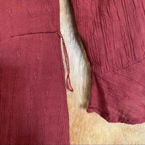 City Vibe Burnt Orange Quarter Sleeve Ruffled Layered Mini Dress - Picture 8 of 11